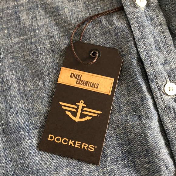 NWT Dockers Denim Chambray Long Sleeve Button Up Shirt Sz XXL - Picture 11 of 12